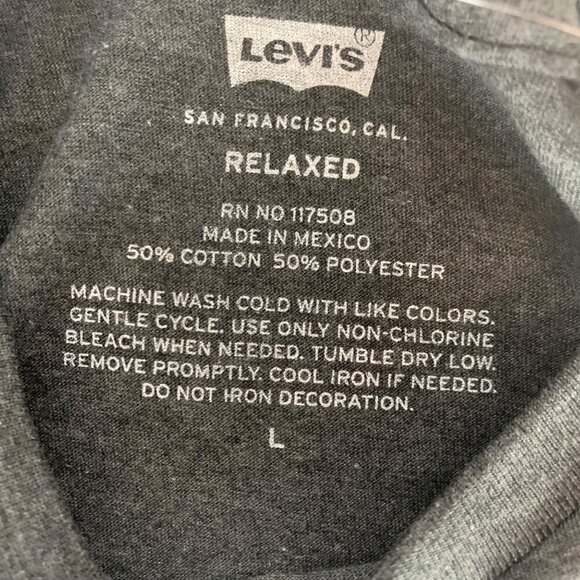 Levi's USA Theme Gray Short Sleeve Crewneck Shirt Mens Large New - Picture 3 of 4